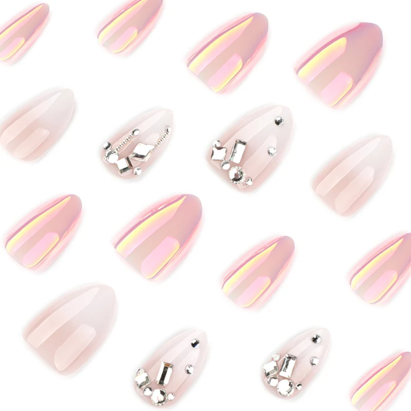Artificial nails with elegant rhinestone accents Stornfield