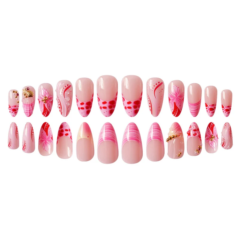 Florale Emaille Spitze Nagelkunst Verlängerungen Karnz