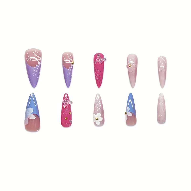 Florale Künstlerische Nagelverlängerungen Karnz