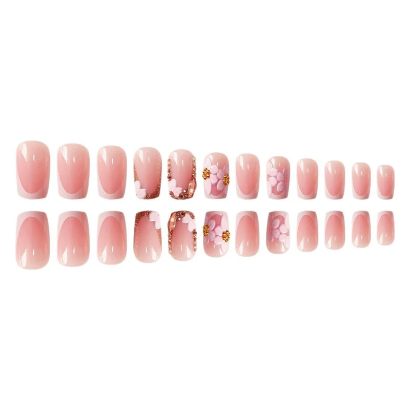 Blumiges künstlerisches Acryl-Nagelset Karnz