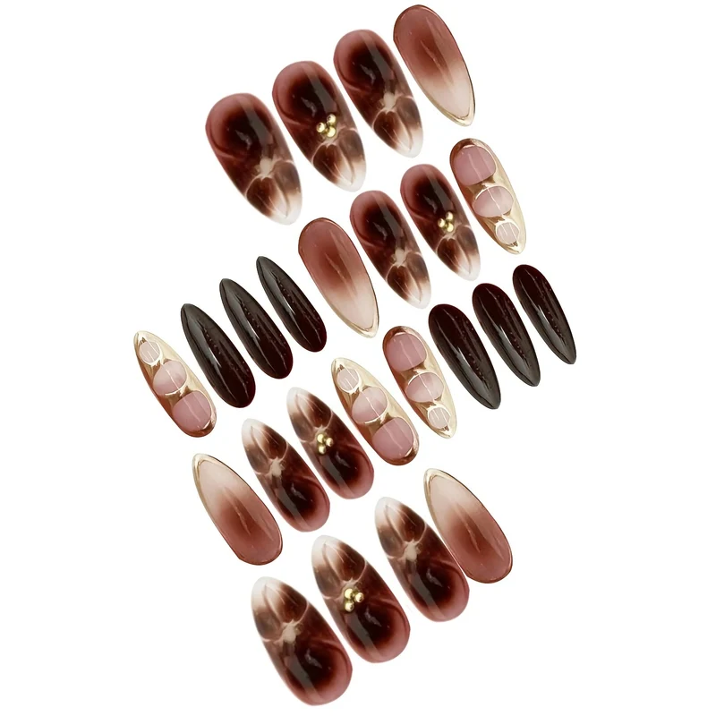 Elegante sculptierte Press-On-Nagel-Set Karnz