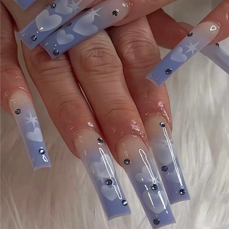 Artificial acrylic nails in modern heart design Stornfield
