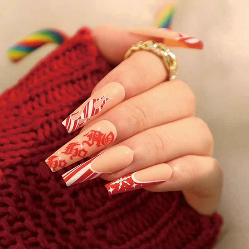 Artistic nail extensions in festive design Stornfield