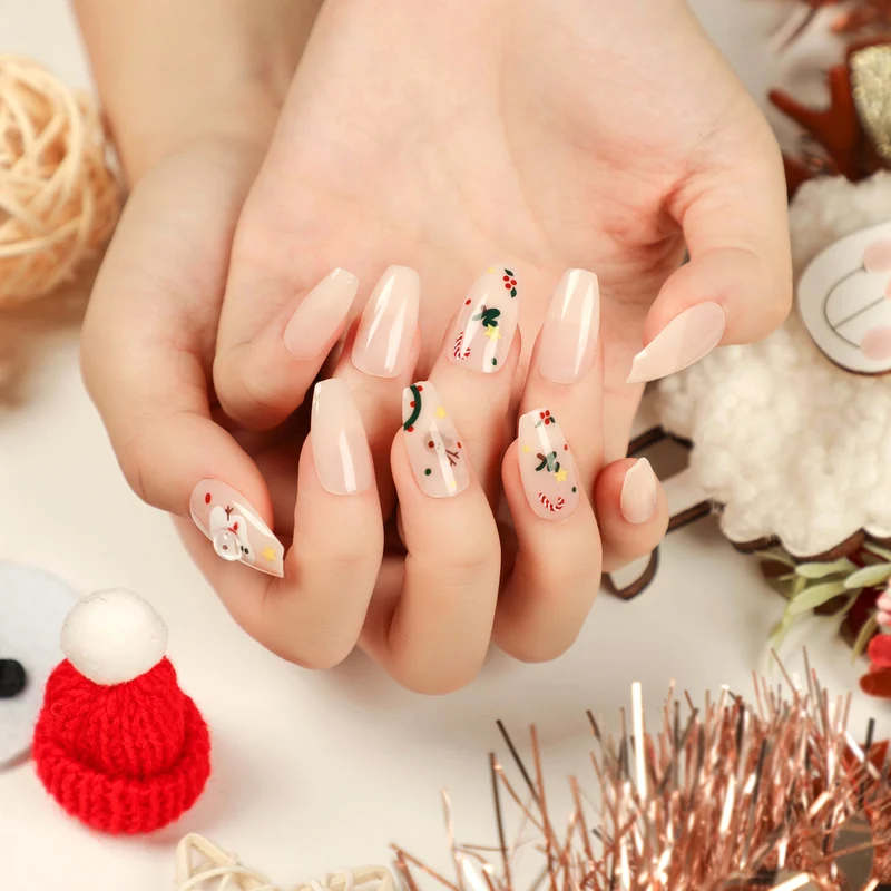 Artistic Gel Nails with Elegant Design and Rhinestone Decorations Stornfield