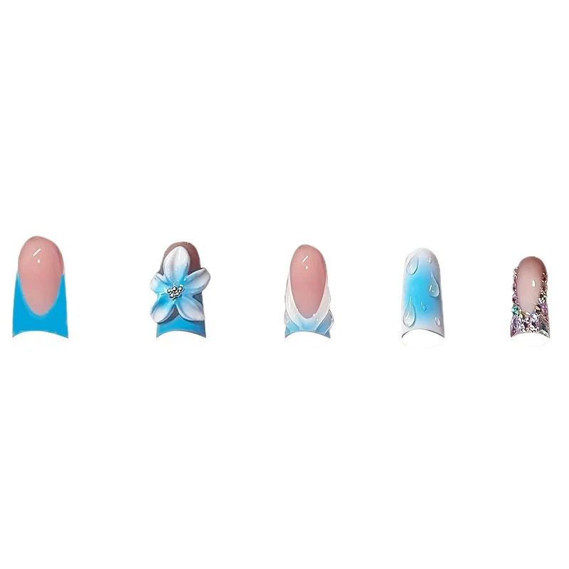 Elegantes Künstlerisches Florales Acryl-Nagel-Set Karnz