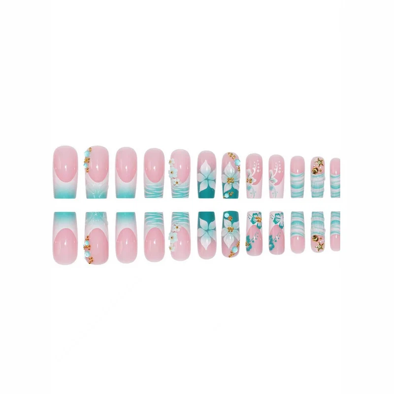 Detaillierte florale Acrylnagelverstärkungen Karnz