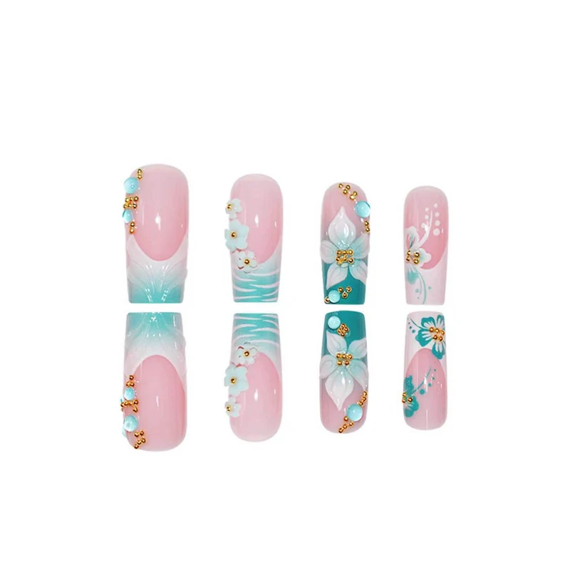 Detaillierte florale Acrylnagelverstärkungen Karnz
