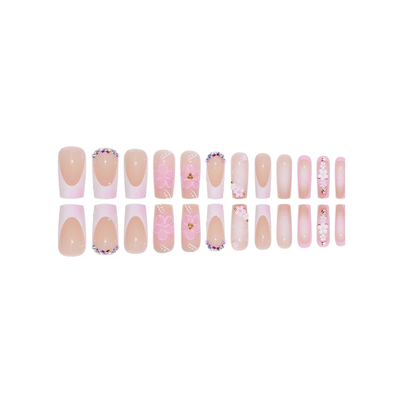 Dekoratives Floral Press-On Nail Art Set Karnz
