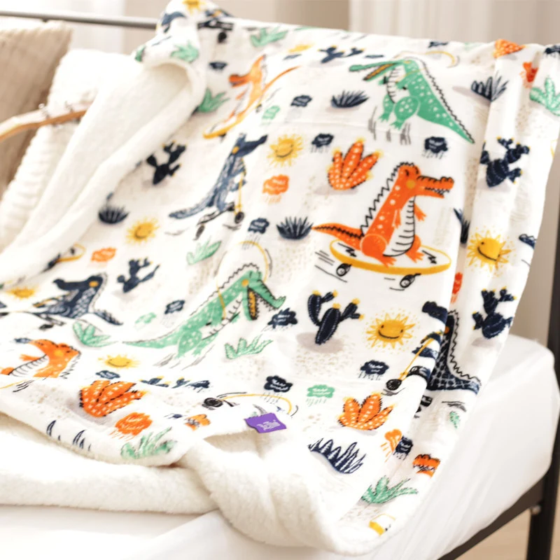 Playful Animal-Themed Plush Throw Blanket