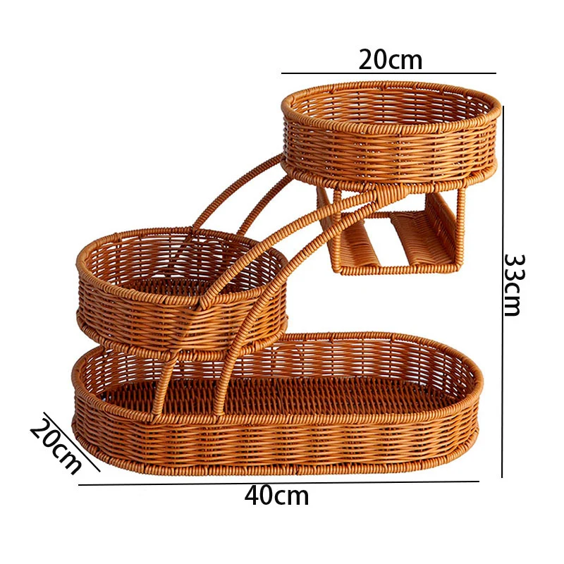Two-Tiered Woven Fruit Display Stand Stornfield