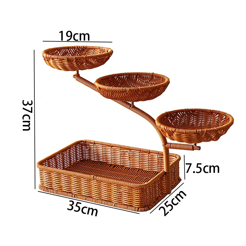 Two-Tiered Woven Fruit Display Stand Stornfield