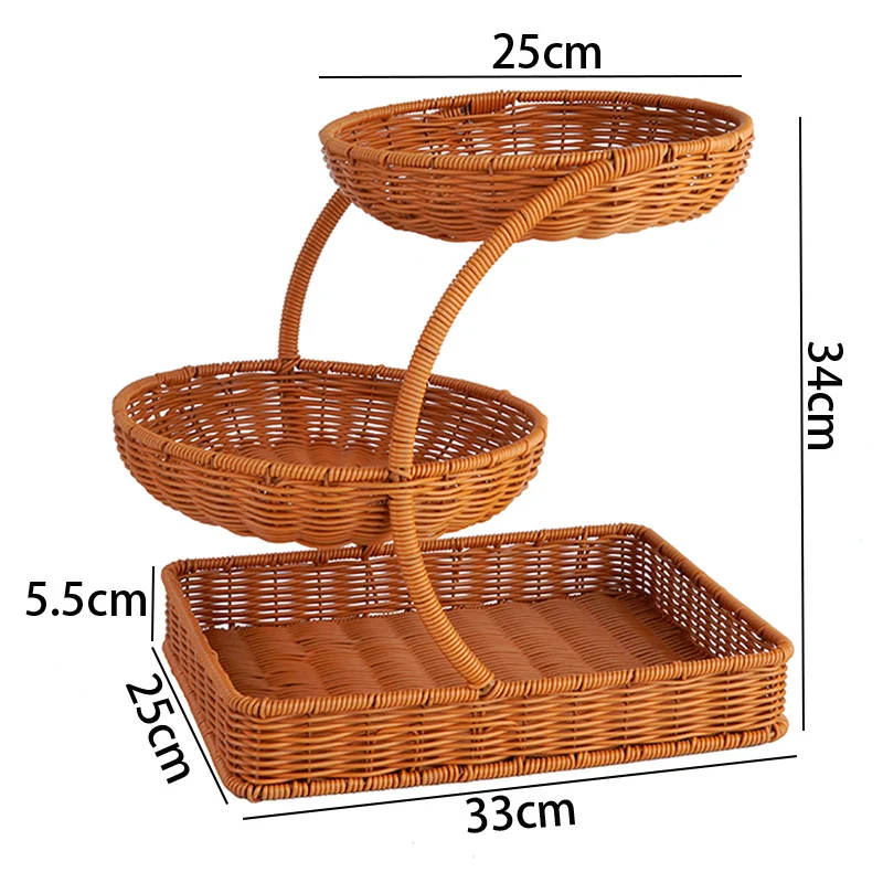 Two-Tiered Woven Fruit Display Stand Stornfield