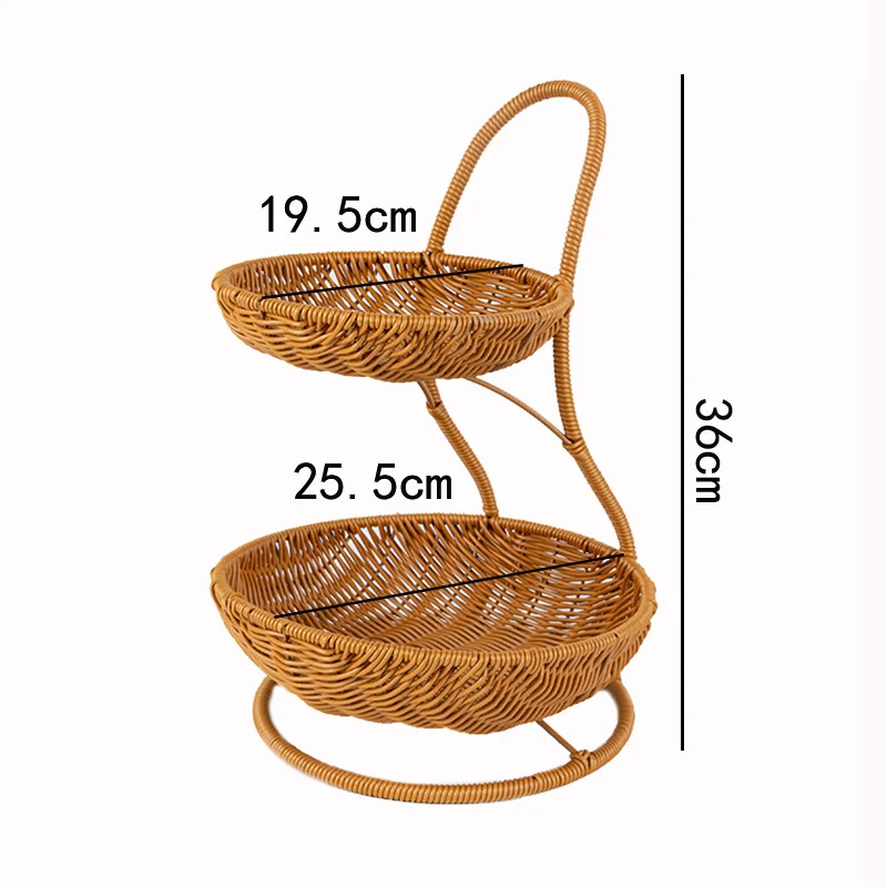 Two-Tiered Woven Fruit Display Stand Stornfield