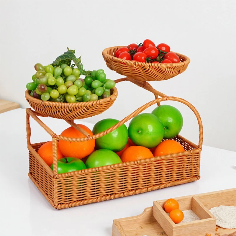 Decorative Wicker Fruit Bowl Stand Stornfield