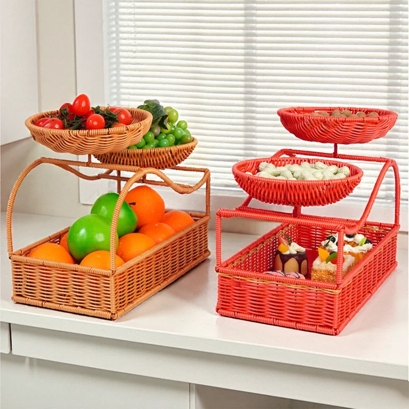 Decorative Wicker Fruit Bowl Stand Stornfield
