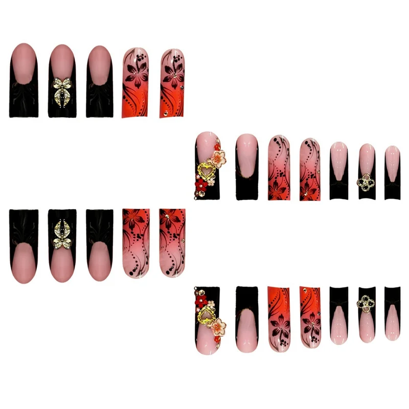 Künstlerisches Blumenmuster Nagelset Karnz