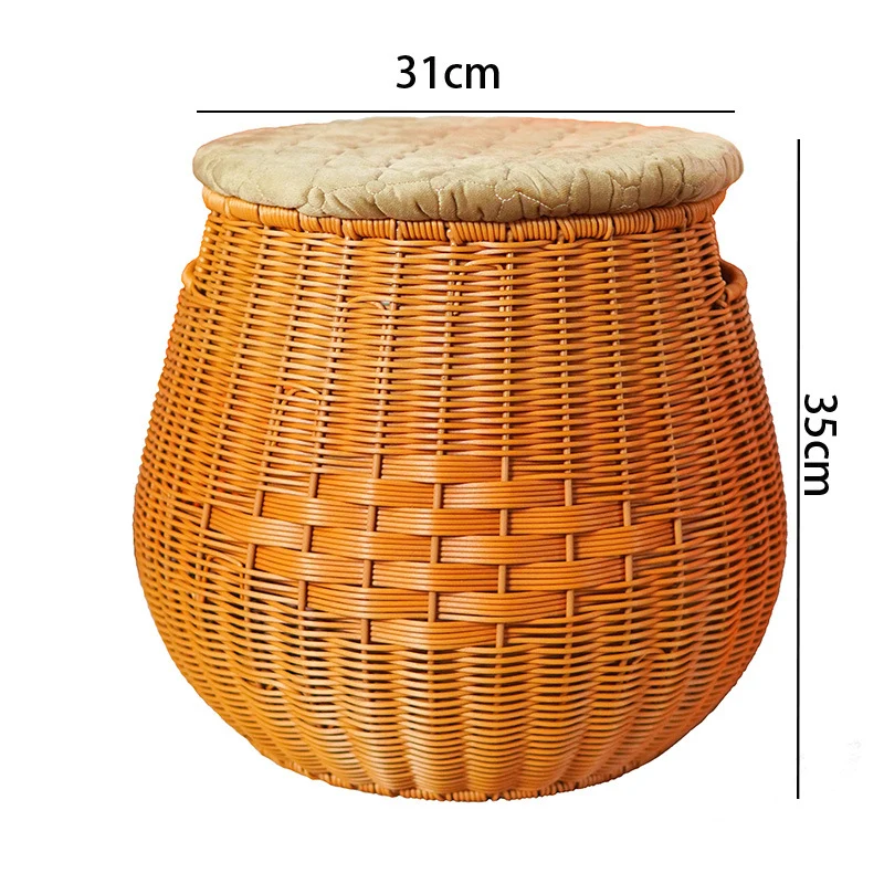 Cozy Rattan Storage Ottoman Stornfield