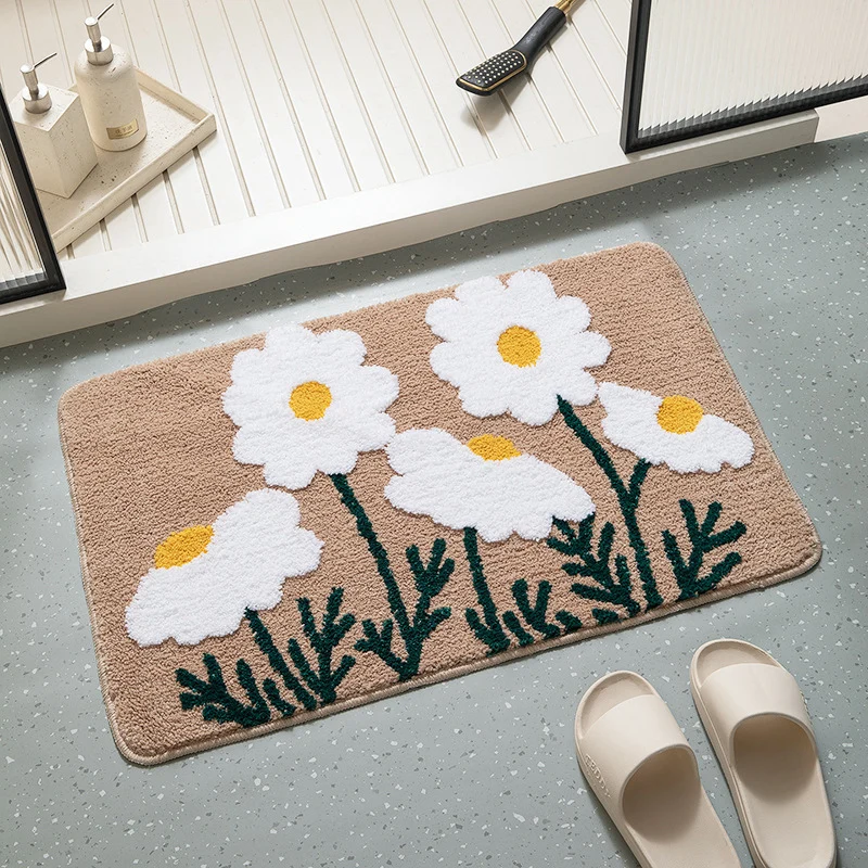 Soft Cotton Floral Bath Mat