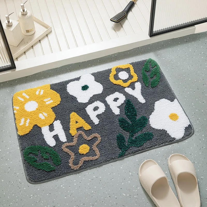 Soft Cotton Floral Bath Mat