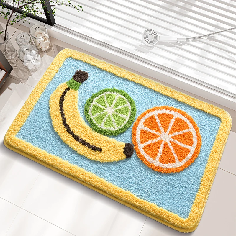 Playful Fruit-Themed Bath Mat