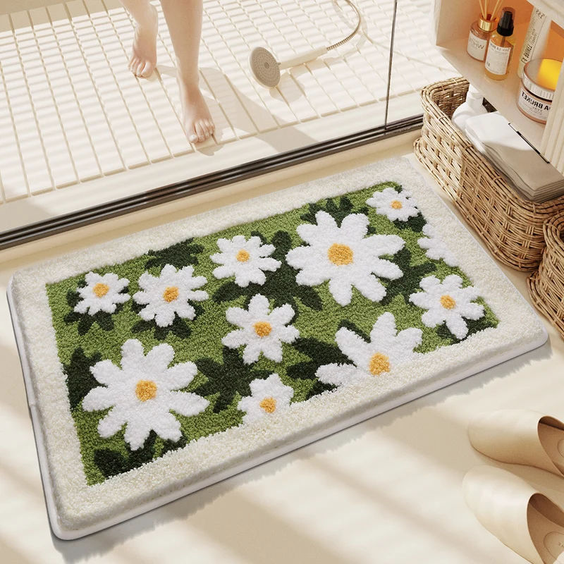 Floral Design Bath Mat