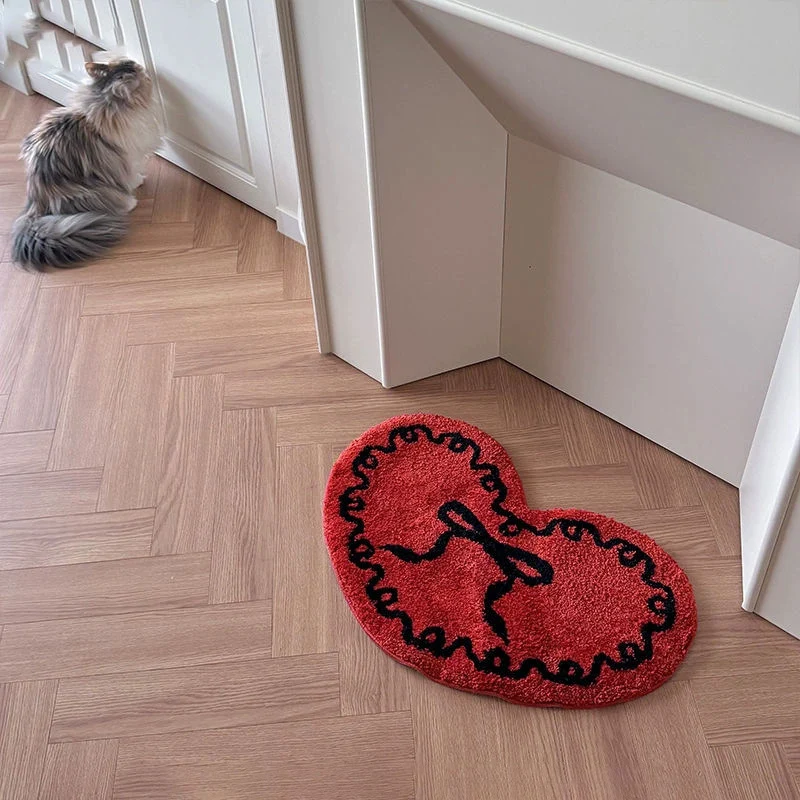 Decorative Heart-Shaped Rug