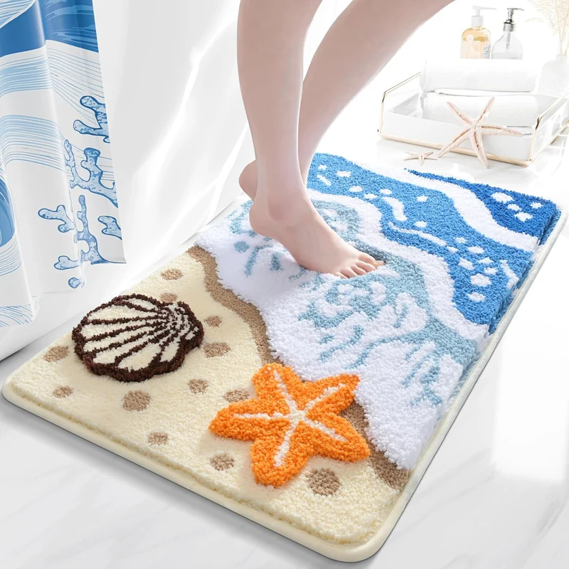 Coastal-Inspired Plush Bath Mat