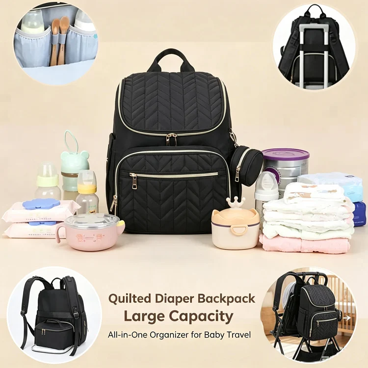 Elegant Multi-Functional Quilted Backpack Stornfield