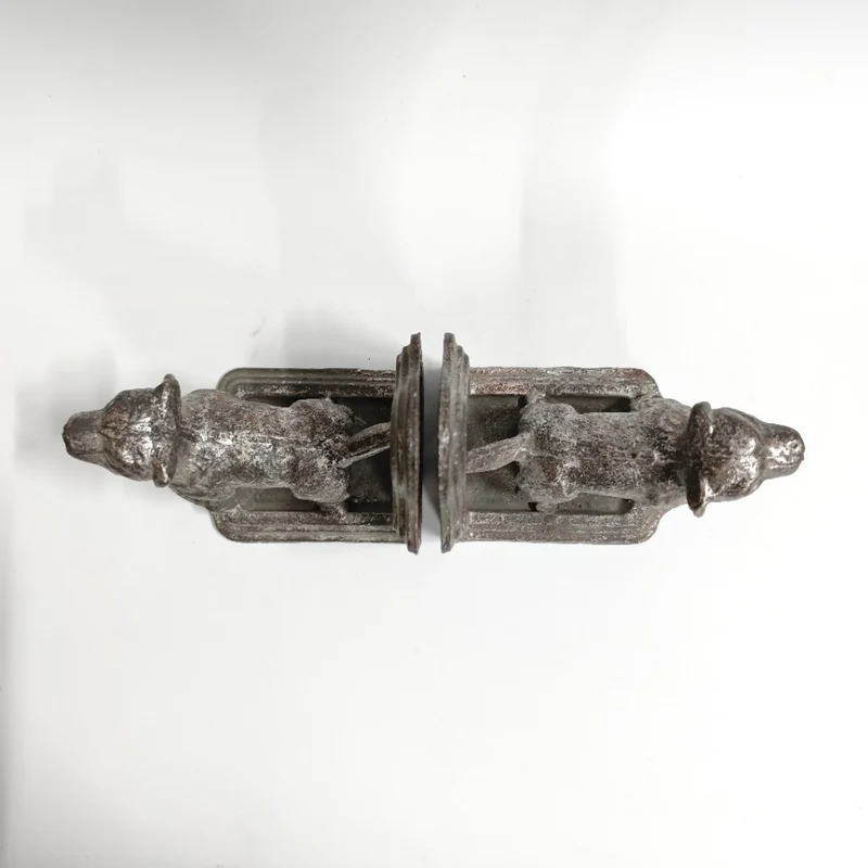Rustikale Hunde-Figuren Buchstützen