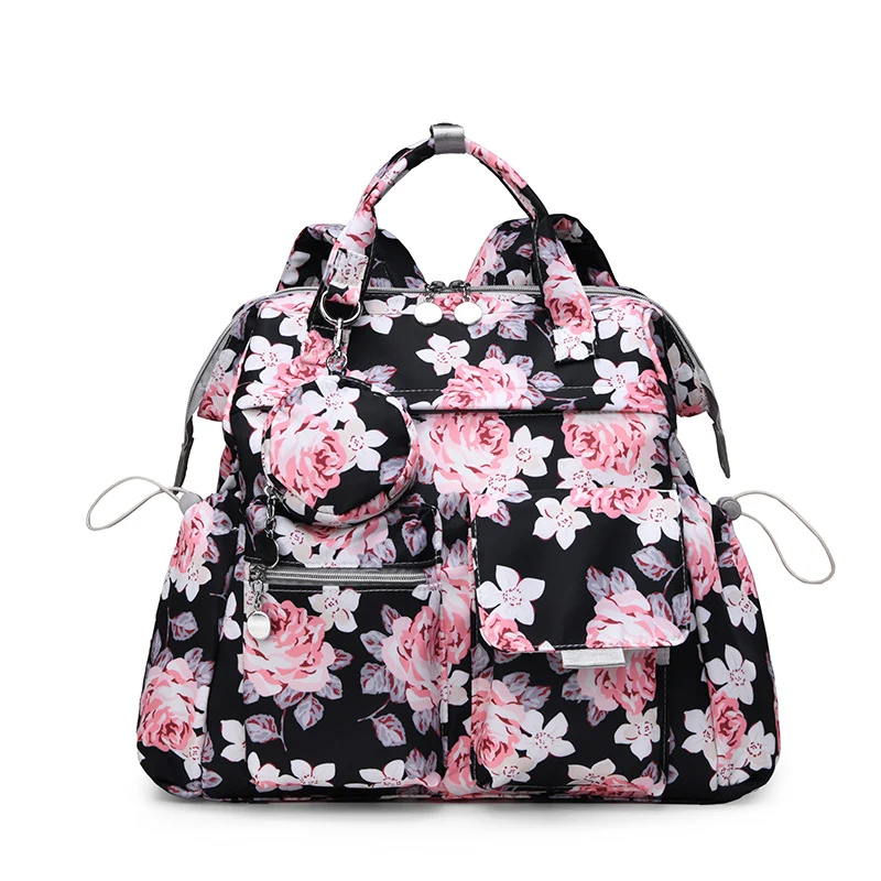 Floral Print Multi-Pocket Diaper Backpack Stornfield