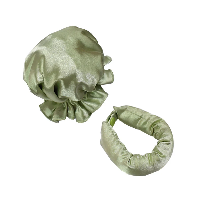 Luxuriöses Satin-Haarmütze- und Haarband-Set