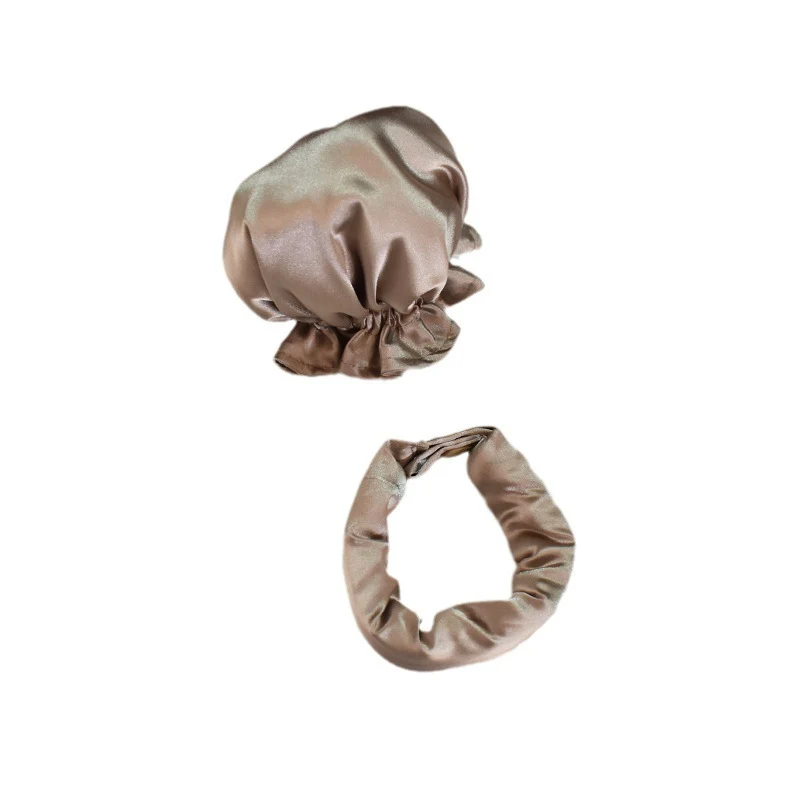 Luxuriöses Satin-Haarmütze- und Haarband-Set