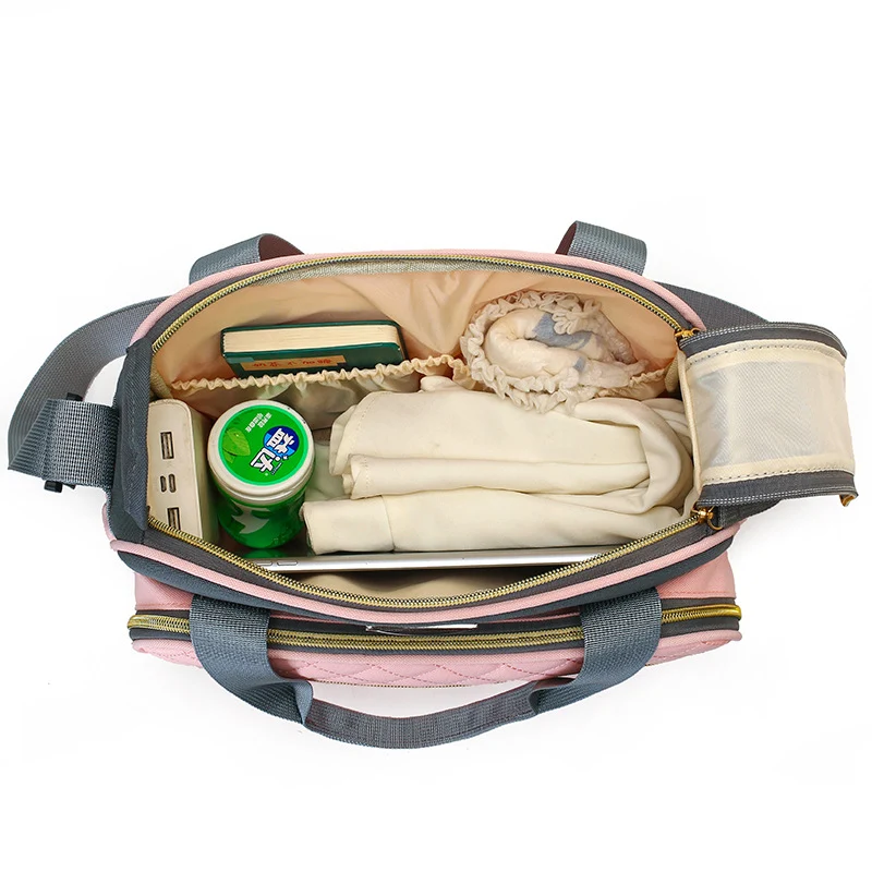 Quilted Multi-Pocket Diaper Tote Stornfield