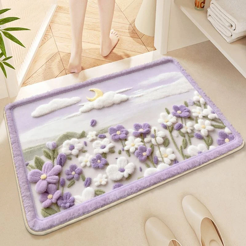 Decorative Floral Bath Mat