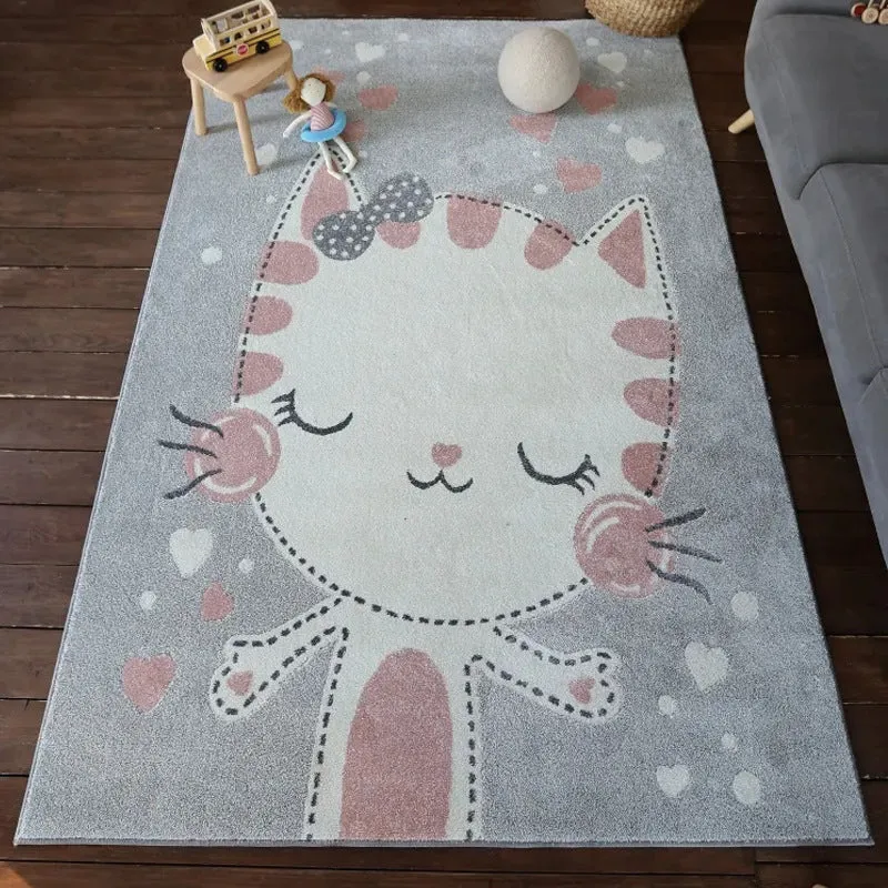 Whimsical Cat-Themed Area Rug