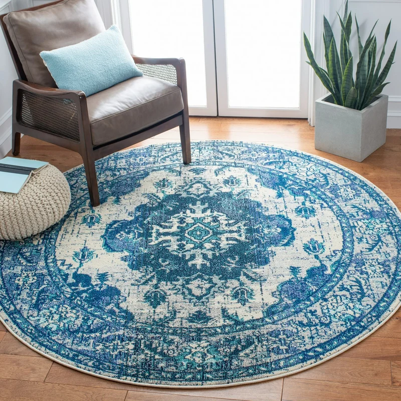 Vintage-Inspired Round Area Rug