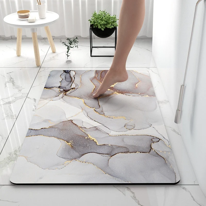 Soft Textured Abstract Bath Mat