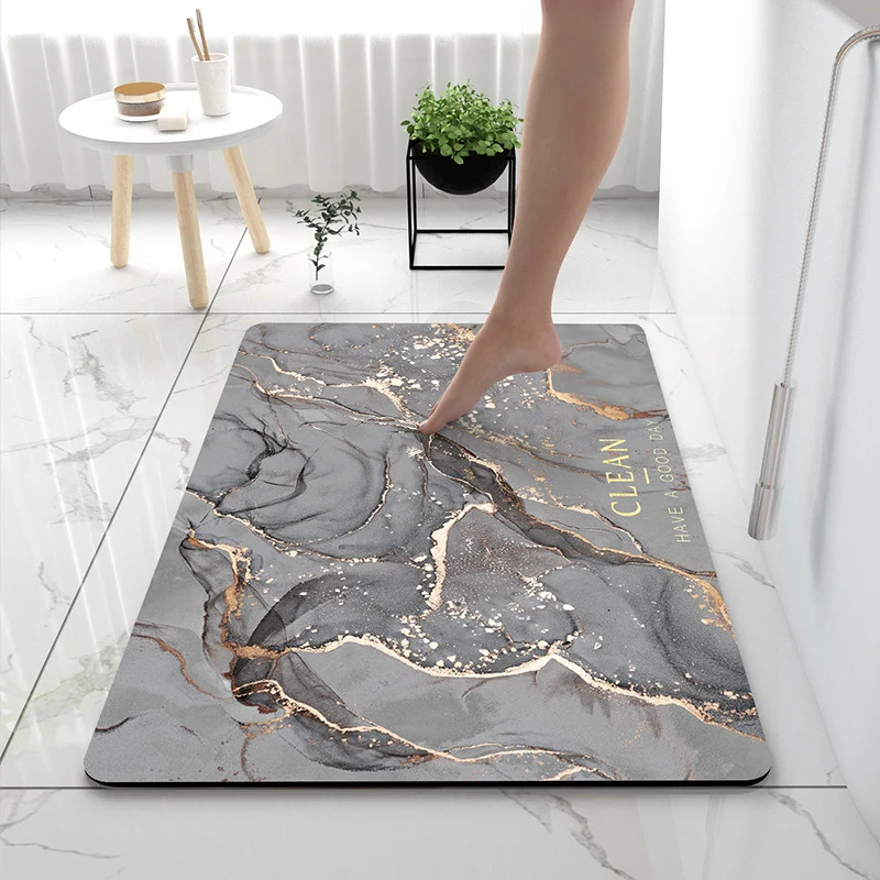 Soft Textured Abstract Bath Mat