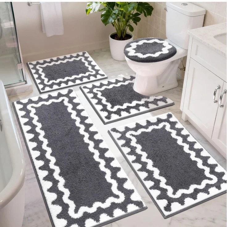Soft Cotton Bathroom Mat Set
