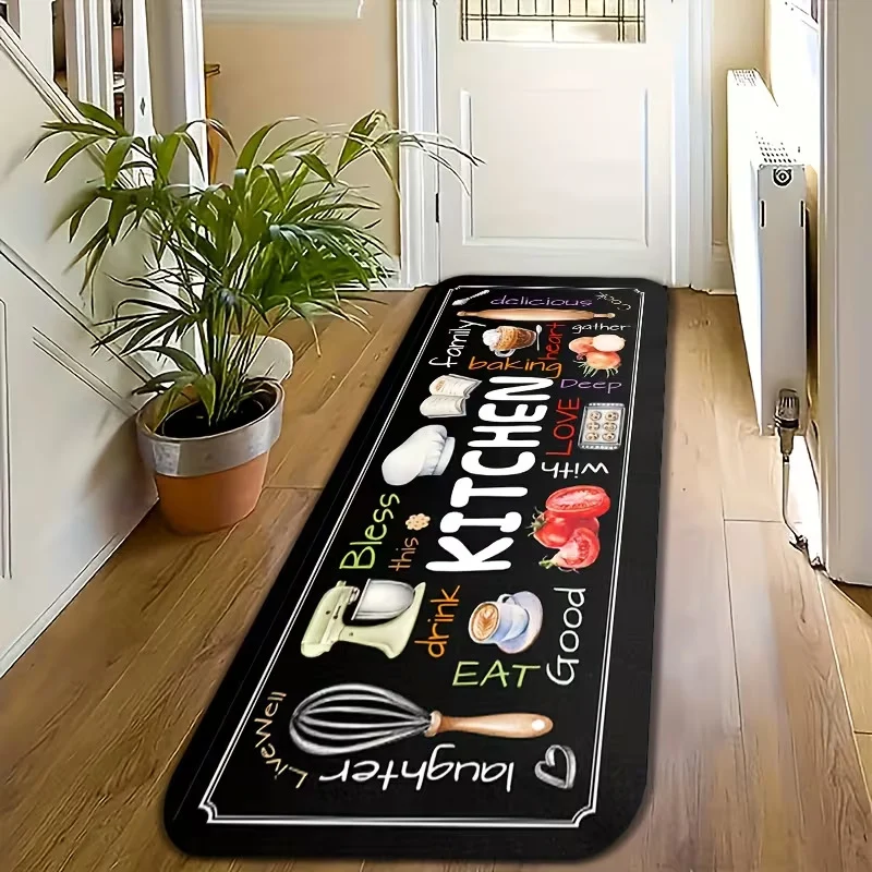 Retro Diner-Themed Kitchen Runner Mat