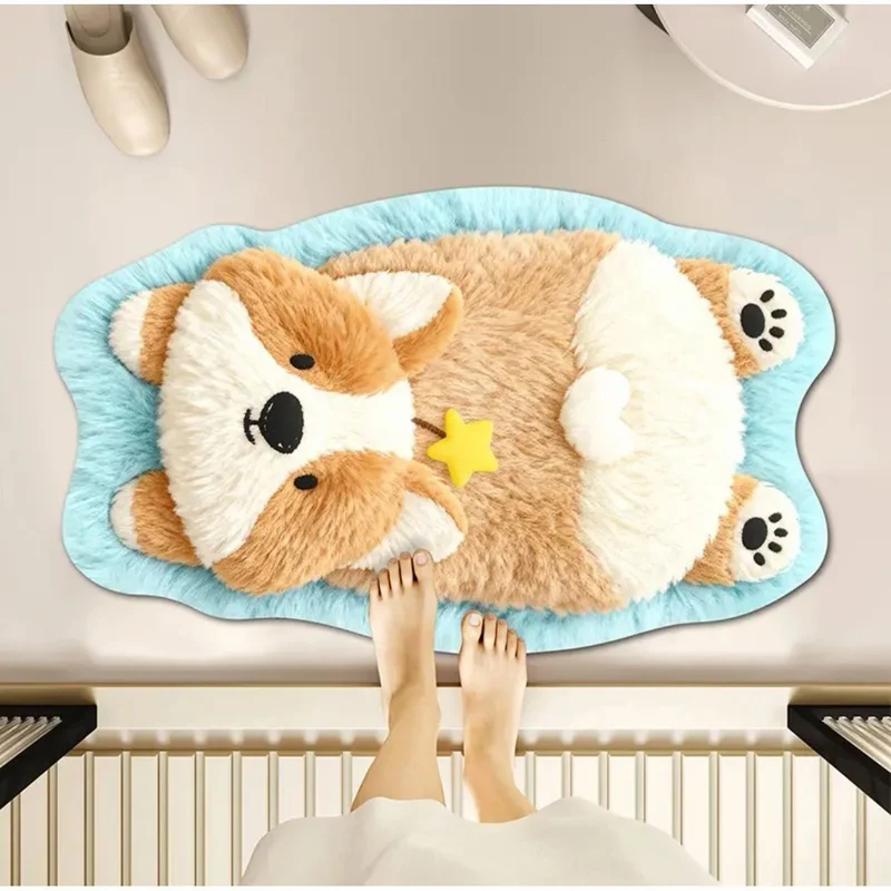 Plush Dog-Themed Bath Mat