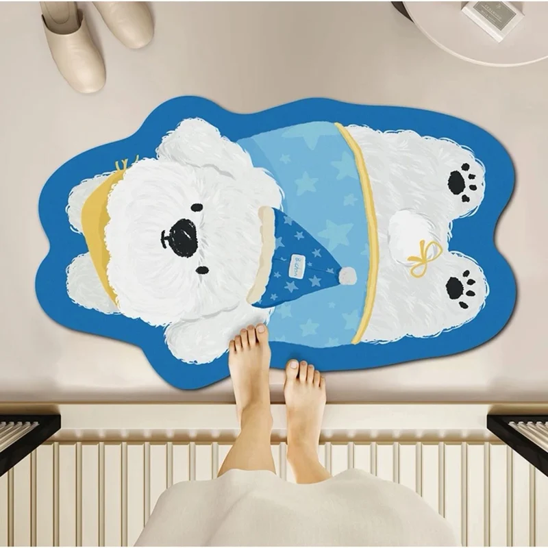 Plush Dog-Themed Bath Mat