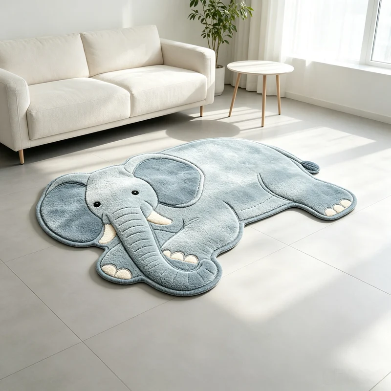 Plush Bear-Shaped Area Rug