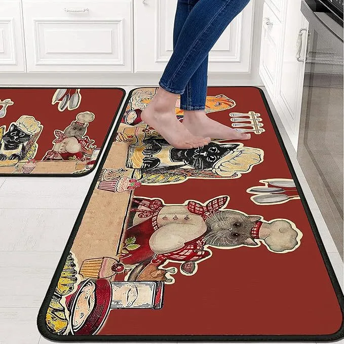 Playful Chef-Themed Kitchen Mat