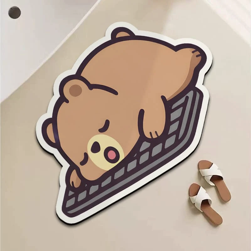 Playful Cartoon Goose-Shaped Bath Mat