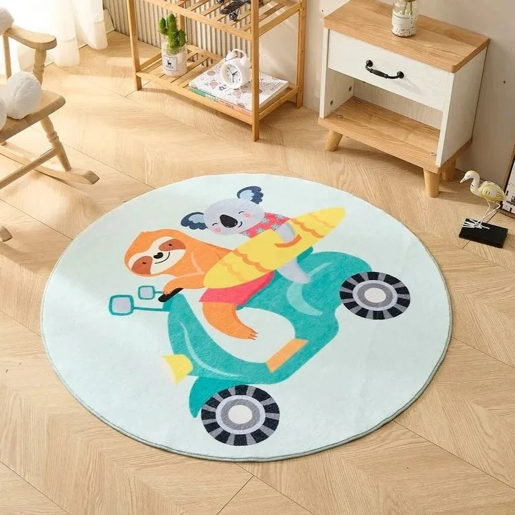 Playful Animal-Themed Round Area Rug