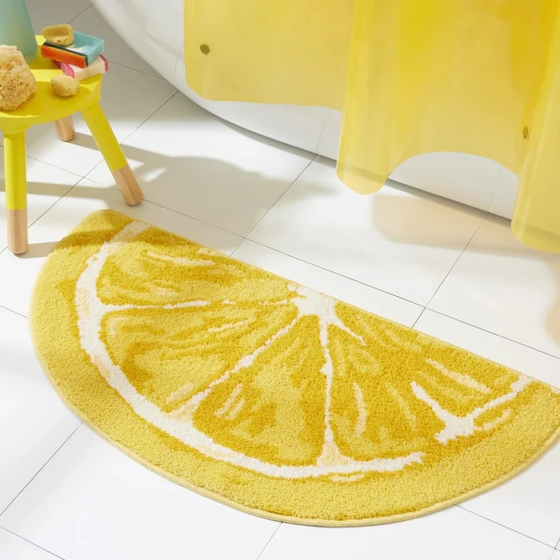 Lemon Slice Shaped Bath Mat