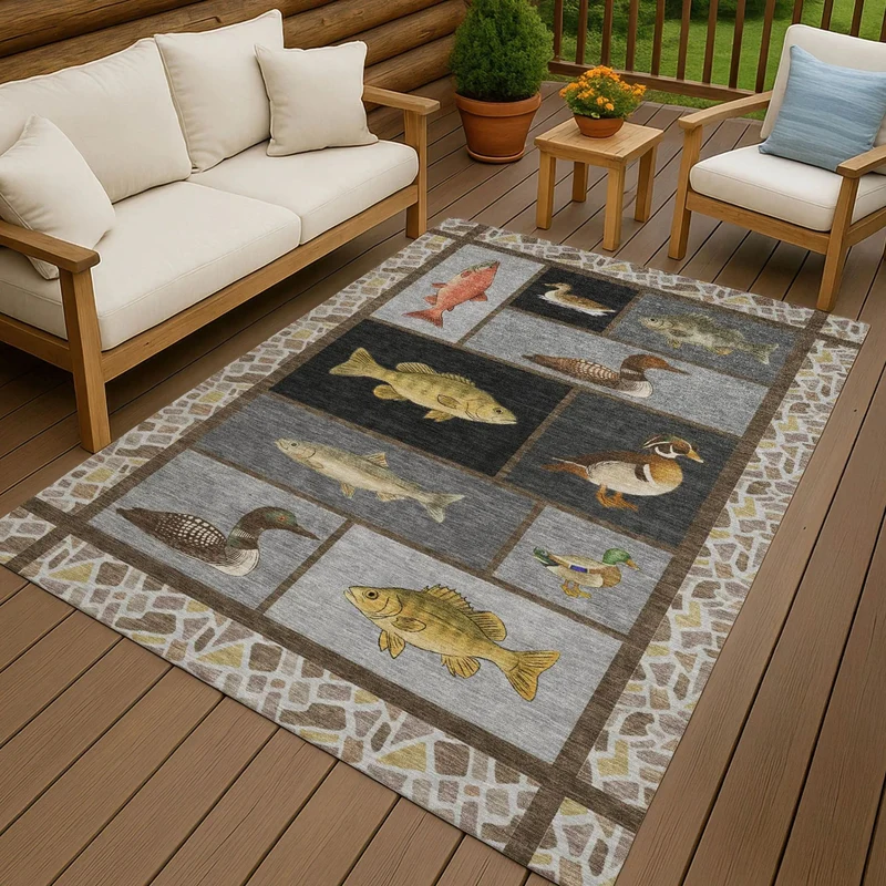 Geometric Pattern Outdoor Area Rug