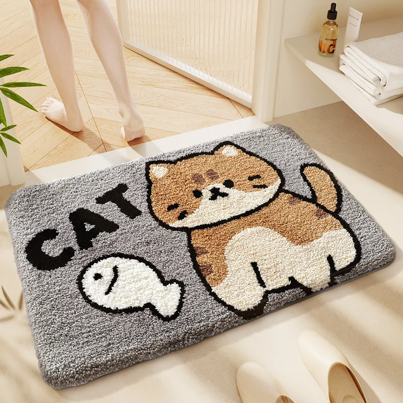 Cute Cat-Themed Bath Mat