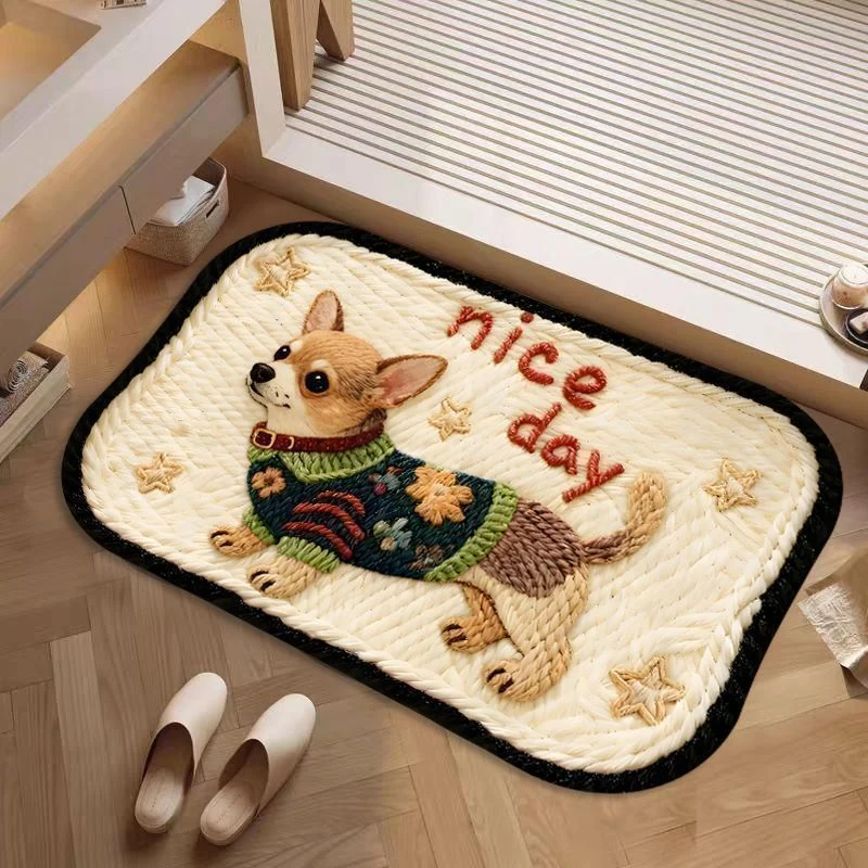 Cute Cartoon Dog-Themed Bath Mat